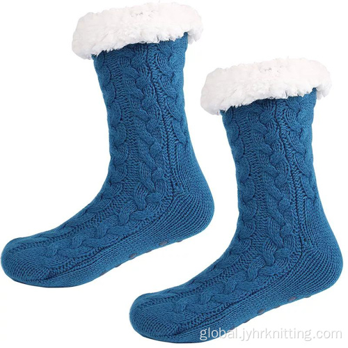 Mens Slipper Socks Winter Fleece-lined Thermal Plush Fuzzy Slipper Socks Factory